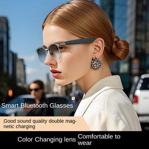 Lunettes intelligentes à verres photochromiques tactiles pour verres dégradés, conception sans fil pour écouter de la musique et passer des appels en toute simplicité pendant la conduite - Product Image 4