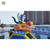 AIRFUNPRO Château gonflable commercial en PVC écologique pour 10 personnes, grand modèle USA, avec toboggan bouche de dragon