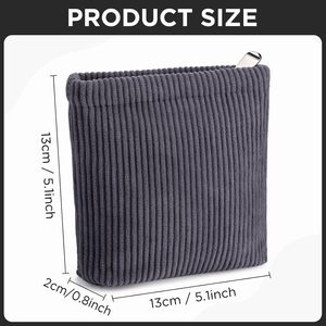 Custom Logo Portable Corduroy for Toiletry Bag for Women Eco-Friendly Travel Makeup Cosmetic Pouch - Product Image 3