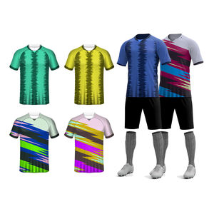 Uniforme de Fútbol Corto Transpirable de Secado Rápido de Alta Calidad al por Mayor de Fábrica, 100% Poliéster, Impresión por Transferencia de Calor Personalizada para Adultos - Product Image 1