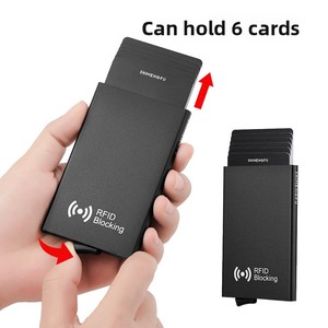 Offre Spéciale SHIMENGFU Modèle <span class=keywords><strong>Yamo</strong></span> Porte-cartes de crédit et d'identité multicolore en aluminium à poussoir latéral, style Normcore/Minimaliste, sans fermeture, 70g - Product Image 2