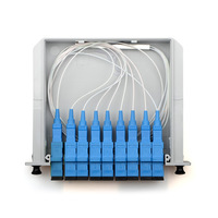 Répartiteur de fibre optique PLC de type cassette 1*8 avec connecteurs SC UPC, pigtail pour FTTH, répartiteur de fibre optique 1:8