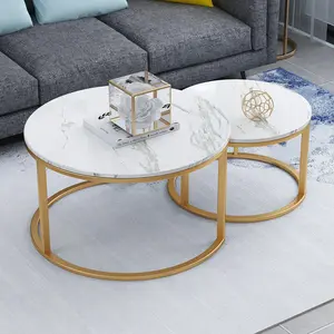 Tavolino da caffè rotondo moderno di alta qualità a buon mercato all'ingrosso tavolino da tè rotondo in marmo