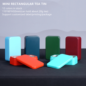 20 Gam Trà Bao Bì Hình Chữ Nhật Mini Vàng/Trắng/Đen Đầy Màu Sắc Du Lịch Kim Loại Tin Cho Trà - Product Image 2
