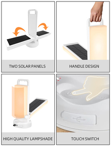 Au Bạc hiện đại có thể sạc lại dẫn đọc đèn cảm ứng ánh sáng ban đêm xách tay năng lượng mặt trời-powered Vòng bóng râm cho phòng ngủ trắng - Product Image 6