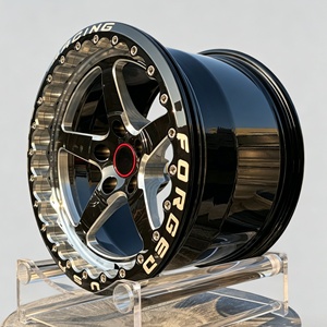 Jantes forgées noires brillantes usinées Beadlock 17-22 pouces 5 branches 5x114.3 5x120 pour course et dragster, compatibles Ford Mustang <span class=keywords><strong>GT</strong></span> Corvette C5 C7 C8 - Product Image 3