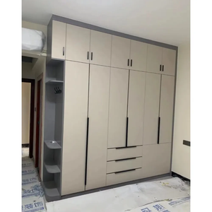 Système de dressing intégré minimaliste italien pour chambre à coucher, en contreplaqué moderne, avec rangement intelligent, très demandé et personnalisable - Product Image 4