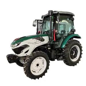 Tarım arazisi bahçesinde plowing için AC tarım ekipmanları makineleri ile 50hp izleme 50hp 60hp tekerlekli traktör dizel motor
