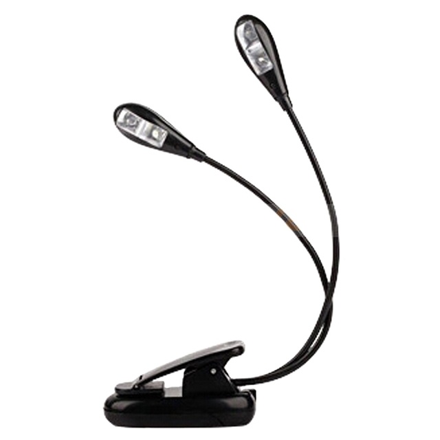 2X 20cm Neck 100lm 4 LED 3X Desk Edge Clamp Light for Book Reading