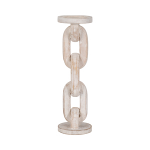 Portacandele a Catena in Legno, Moderno Candelabro a Colonna per Caminetto, Ingresso e Tavolo da Pranzo - Product Image 1