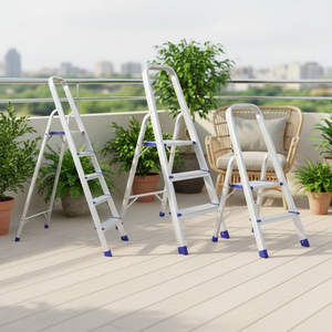 Échelle pliante <span class=keywords><strong>en</strong></span> <span class=keywords><strong>aluminium</strong></span> de qualité supérieure pour la maison, avec main courante <span class=keywords><strong>en</strong></span> alliage d'<span class=keywords><strong>aluminium</strong></span>, capacité de charge de 150 kg, design moderne et minimaliste - Product Image 2