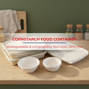Large Square Cornstarch Disposable Food Containers with Lids Takeaway <b>Lunch</b> <b>Boxes</b> Plastic Food Packaging Containers - Product Image 1