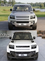 Kit de conversion noir brillant compatible avec Land Rover Defender 2020-2025 |   Améliorez les pare-chocs et les feux LED au style 2026