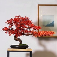 Petit arbre artificiel en faux pin de style chinois, bonsaï pour la décoration de la maison, de la chambre et du bureau