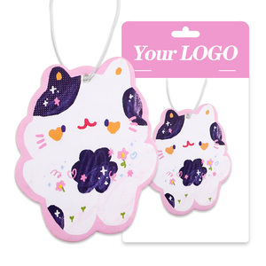 Désodorisant de voiture personnalisé en papier parfumé, accessoires promotionnels à suspendre, avec logo sur mesure, vente en gros - Product Image 2