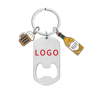 Porte-clés créatif à thème bière, ouvre-bouteille gravable au laser, porte-clés personnalisé avec breloques bière pour la fête des pères, cadeaux pour papa - Product Image 2