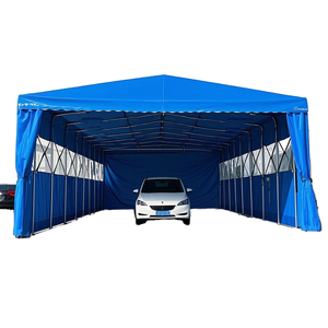 Tente pliante rétractable coulissante, auvent mobile en PVC, auvent pliable et abri de rangement extérieur robuste et imperméable. - Product Image 2