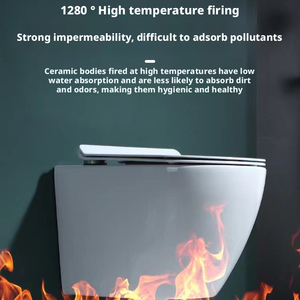 Toilette en céramique moderne de haute qualité à poser au <span class=keywords><strong>sol</strong></span>, chasse d'eau siphonique, toilette suspendue pour la salle de bain - Product Image 3