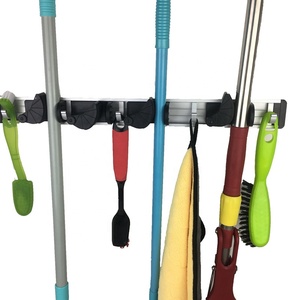 Porta scopa per montaggio a parete in <span class=keywords><strong>plastica</strong></span> Organizer per montaggio a parete porta scopa portaoggetti da giardino organizzatore per utensili da cucina appendiabiti da parete - Product Image 4