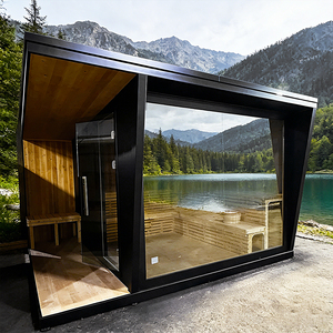 <span class=keywords><strong>2026</strong></span> Nieuwste Grote Hemlock Traditionele Houten Stoomsauna Portico <span class=keywords><strong>Sauna</strong></span> voor 4-6 Personen met Tuinrelaxatie - Product Image 1