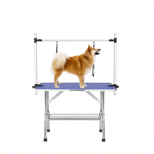 Table de toilettage pour chien 36 pouces en acier inoxydable pliable avec tapis antidérapant pour le soin et le bain des animaux - Product Image 1