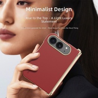 Casing Bisnis Trendy Starlight dengan Pelindung Layar Terintegrasi Tekstur Nappa Magnetik Cocok untuk iPhone Duo