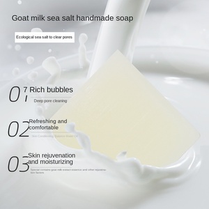 Sel de mer écologique fait à la main savon au lait de chèvre <span class=keywords><strong>huile</strong></span> essentielle apaisante pour les enfants femmes enceintes nettoyage en profondeur pas savon - Product Image 2