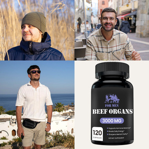 อาหารเสริมออร์แกนิกจากเนื้อวัวแบบ OEM สารประกอบจากอวัยวะสัตว์ที่เลี้ยงด้วยหญ้า พร้อมด้วยตับ หัวใจ <span class=keywords><strong>ไต</strong></span> ตับอ่อน และม้ามแบบอบแห้ง 3000 มก. ในรู<span class=keywords><strong>ป</strong></span>แบบแคปซูล - Product Image 4