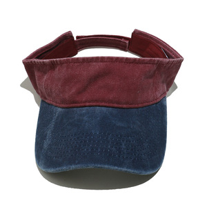 2026 été Sports de plein air rétro chapeau contraste couleur deux tons Patchwork bleu Beige coton <span class=keywords><strong>tissu</strong></span> lavé Durable <span class=keywords><strong>pare</strong></span>-<span class=keywords><strong>soleil</strong></span> casquette chapeau - Product Image 3