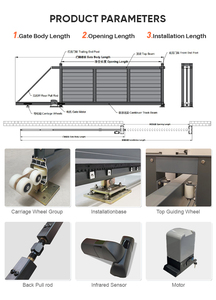 שער קנטיינאל אלומיניום שער פרטיות מערכת שער אלומיניום אוטומטי להולכי רגל שער כניסה - Product Image 2