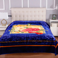 Vente en gros de couverture Raschel de luxe 1 couche épaisse, douce et chaude pour l'hiver taille King avec motif imprimé style écossais en fourrure
