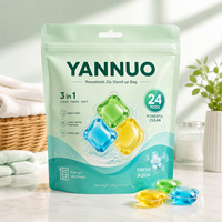 Emballage personnalisé OEM pour dosettes de lessive / Sachet de lessive portable à fermeture éclair sécurisée pour enfants