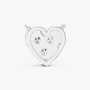 Pendentif en forme de cœur avec diamant, plaqué or 18 carats et rhodium, bijou en diamant de laboratoire, cadeau - Product Image 2