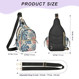 Sac bandoulière hawaïen personnalisé Monstera à faible MOQ avec sangle réglable, résistant à l'eau et léger, idéal pour les voyages - Product Image 2