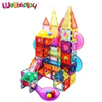 Pista Magnética de Canicas, Juguete Educativo, Bloques de Construcción, 50 Piezas, Plástico ABS, Circuito de Carreras, Juego de Inteligencia con Fichas
