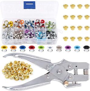 High-End 400 <b>Sets</b> of 11 Color 5mm Metal Cable Ring <b>Set</b> Eyelet <b>Punch</b> Pliers Corns Hole Installation Tools Pliers Eyelet Pliers - Product Image 5
