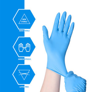 Caja de guantes personalizados con logotipo Guantes DE TRABAJO Desechables Guantes de nitrilo azul Sin polvo Sin látex - Product Image 2