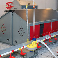 Cages à poulets de chair automatiques durables de type H avec mangeoire et abreuvoir, durée de vie de 15 à 20 ans, garantie 1 an, équipement pour élevage de poulets