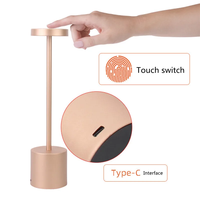 Lampe de table tactile de restaurant sans fil nordique à intensité variable lampes de table de bureau LED rechargeables sans fil USB de luxe modernes
