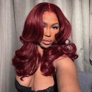 Perruques Lace Front 13x6 en <span class=keywords><strong>Cheveux</strong></span> Humains Ondulés, Densité 180, Perruques Frontales HD 13x6 en <span class=keywords><strong>Cheveux</strong></span> Humains Pré-Pluckées Rouge <span class=keywords><strong>Cuivré</strong></span> Sans Colle - Product Image 1