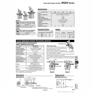 Cilindro de tope de servicio pesado de SMC Pneumatics - Product Image 1