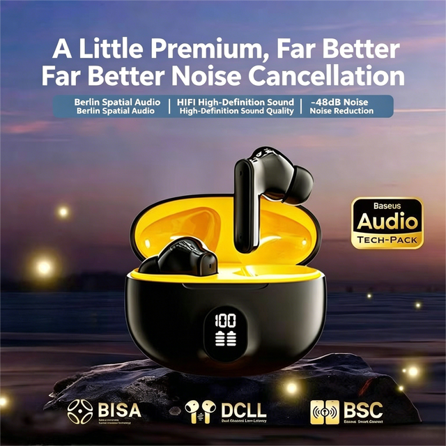 Wireless Earbuds BT 5.4 In-Ear Sports Headphones Active Noise Cancelling HiFi Stereo Long Playtime HD Calling