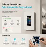LANBON Tuya Wifi Zigbee Smart Living Wifi Mesh L9 LCD Touch 1 Gang Dimmer Smart Switch Bekerja dengan Alexa & Google Home untuk Villa