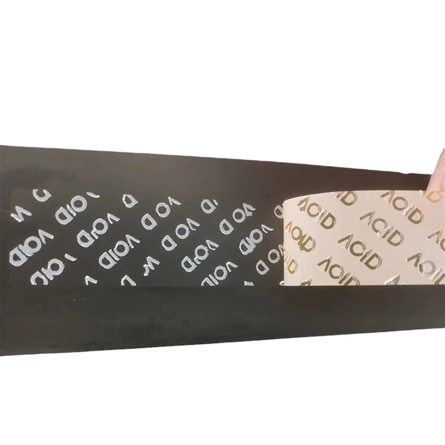 Yellow Polyimide Tamper Evident Security Void Label with Hot Melt Adhesive Sticker Printing Packaging