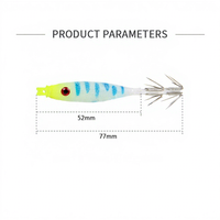 LETOYO EGI Squid Jigs 3.8g 77mm Soft Wood Shrimp Saltwater Lifelike Simulation Octopus Cuttlef