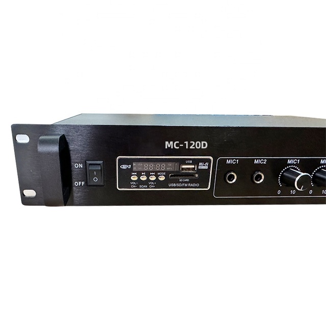 1.5U Voltage Power Amplifier PA Amplifier System Audio Amplifier 120w With Mic Priority Function