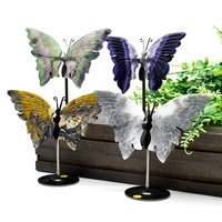 Vente en gros de pierres précieuses, cadeaux en forme d'ailes de papillon, pierres de guérison, artisanat en cristal, cristal naturel, sculpture d'ailes de papillon