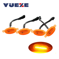 4 pièces de feux de jour LED jaunes pour calandre de voiture, feux de jour LED décoratifs, feux d'avertissement, feux antibrouillard pour camionnette, 12V, contrôle Raptor