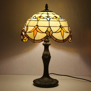 Lámpara de Mesa Mediterránea de Vidrio Tiffany de 12 Pulgadas LongHuiJing para Sala de Estar, Lámpara de Escritorio LED - Product Image 6