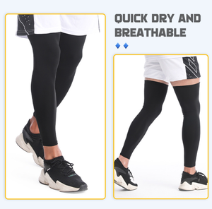 Accessoires de sport <span class=keywords><strong>d</strong></span>'extérieur : Manchon de compression respirant pour genou, idéal pour la course, protection longue pour jambe et genou - Product Image 5